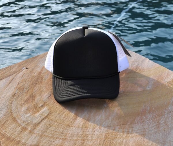 black with white hat blank Black front with white back foam trucker hat