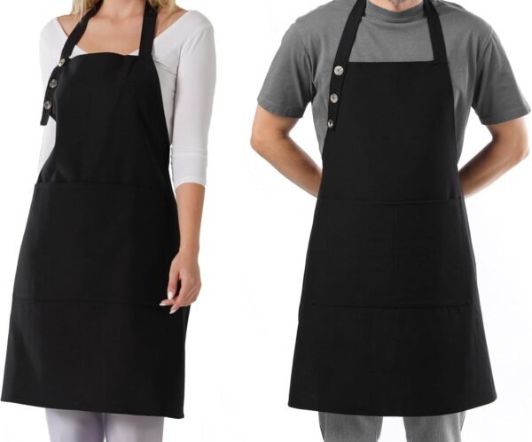 Kitchen apron with buttons