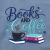 Beautiful Books and coffee embroidery on a kitchen hand towel