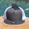 Charcoal and white mesh flat Flat Bill with Mesh Back Trucker Hat