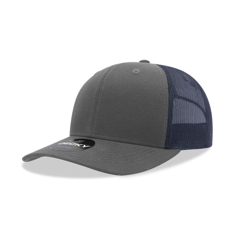 Decky charcoal navy curved mesh Snap Back Curved Hats