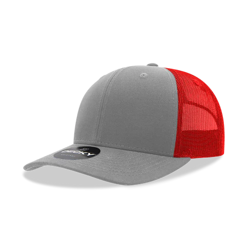 Decky gray and red curved mesh Decky gray and red curved mesh