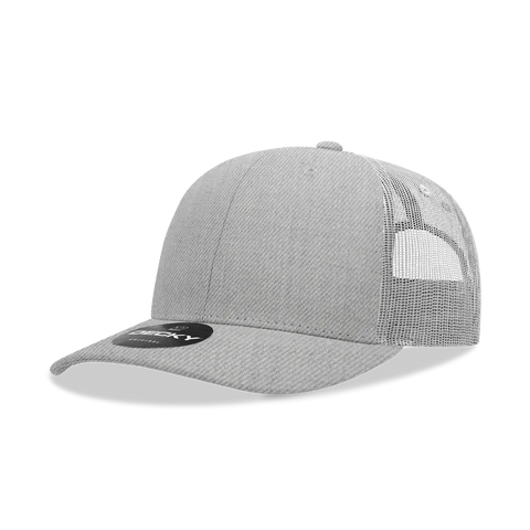 Decky heather gray light gray curved mesh Decky heather gray light gray curved mesh