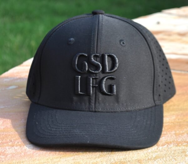 Black on black initial 3d puff lettering