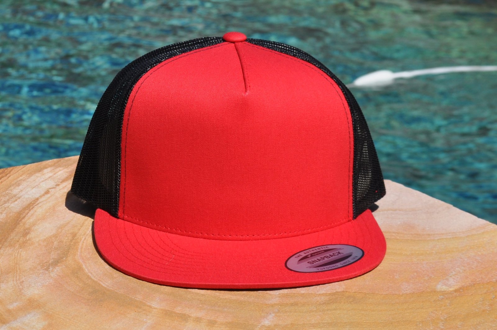 Charcoal and black mesh flat Flat Bill with Mesh Back Trucker Hat