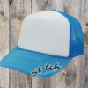 White and electric blue Foam Trucker Hat