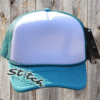 White and teal Foam Trucker Hat