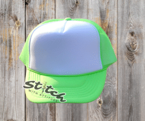 White with bright green Foam Trucker Hat