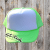 White with bright green Foam Trucker Hat