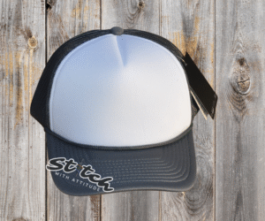 White with gray and black Foam Trucker Hat