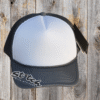 White with gray and black Foam Trucker Hat