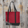 Red and black large blank canvas bag