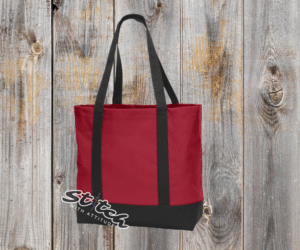 Red and black large blank canvas bag