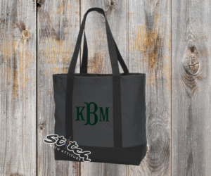 Custom Monogram Large Canvas Tote