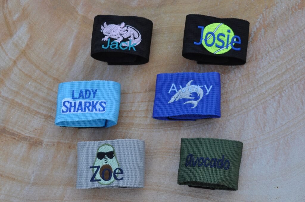 Batch of wrap name luggage tags