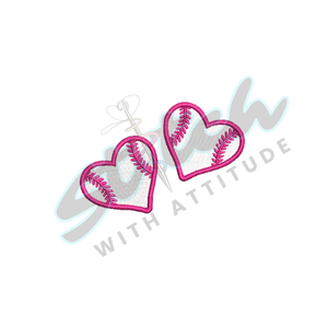 Double heart design with white and pink
