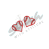 Double heart design with white and red