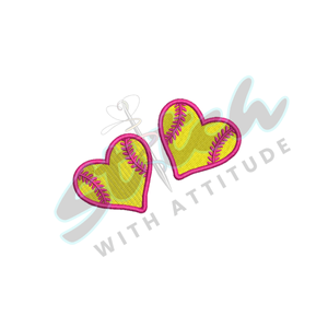 Double heart design with yellow and pink