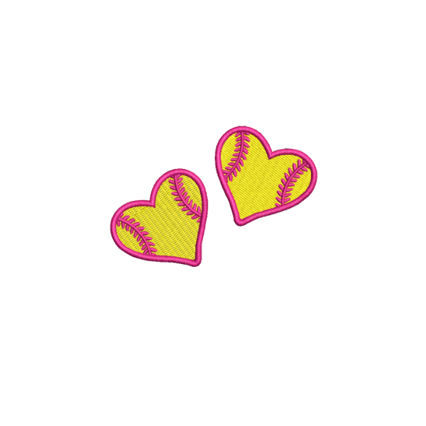 Pink Softball heart design