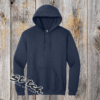 Navy hoodie sweatshirt with puff embroidery of mascot