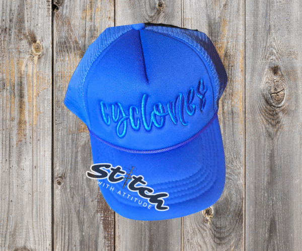 Cyclones Mascot name foam trucker hat tone on tone Cyclones Mascot name foam trucker hat tone on tone