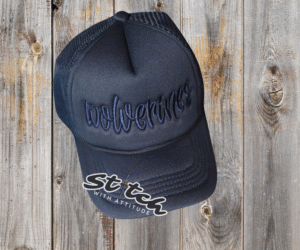Wolverines Mascot name foam trucker hat tone on tone