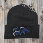 Dragon embroidery on a black beanie Dragon embroidery on a black beanie