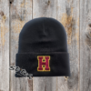 Double Color University Letter black beanie