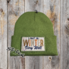 Army green beanie with I don't do Winter very well design
