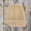 Double Color University Letter tan beanie