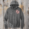 Daddy Hack logo embroidered on a dark gray hoodie sweatshirt