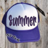 Purple Foam trucker hat with summer embroidered Purple Foam trucker hat with summer embroidered