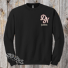 Daddy Hack logo embroidered on a black crewneck sweatshirt with name option Daddy Hack logo embroidered on a black crewneck sweatshirt with name option