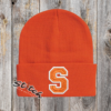 Double Color University Letter orange beanie