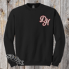 Daddy Hack logo embroidered on a black crewneck sweatshirt