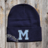 Double Color University Letter navy beanie