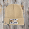 Tan beanie with I don't do Winter very well design
