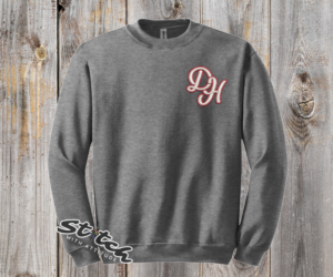 Daddy Hack logo embroidered on a crewneck sweatshirt Daddy Hack logo embroidered on a crewneck sweatshirt