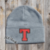 Double Color University Letter gray beanie