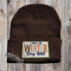 Dark Brown beanie with I don't do Winter very well design