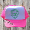 Troop Beverly Hills Has bright pink with green logo