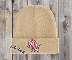tan beanie with daddy hack logo