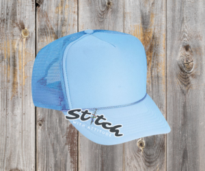 Solid light blue foam trucker hat