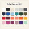 Available solid colors for Bella Canvas 3001 unisex tee
