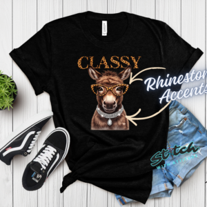 Classy-Ass-Rhinestone-Tee-1 Classy Ass Donkey Rhinestone Tee, Crewneck and Hoodie