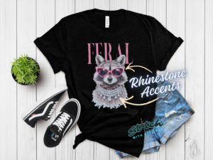 Feral Raccoon Rhinestone Tee