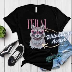 FERALRACCOON-RSTNE-TEE-mockup-01 Feral Raccoon Rhinestone Tee