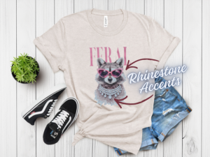 Feral Raccoon Rhinestone Tee