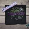 Happy-Halloween-Web-1 Happy Halloween Rhinestone Web Shirt, Crewneck and Hoodie
