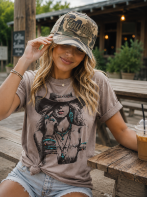 Cowgirl Rhinestone Western Graphic Tee, Crewneck and Hoodie